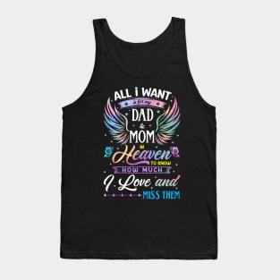 I Love and Miss Them Memorial Dad and Mom Tank Top